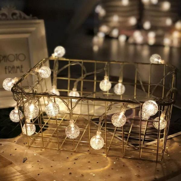 

strings 1.5m 3m 6m led string fairy lights battery powered crystal ball wedding festival christmas decoration light outdoor lighting
