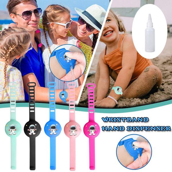 

watch bands 5pc kids silicone liquid wristband hand dispenser handwash gel with whole sanitizing pulsera dispensadora de k4, Black;brown