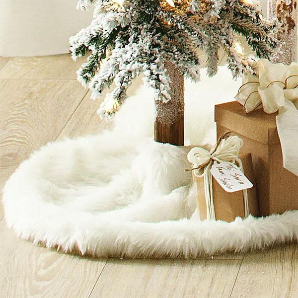 

christmas decorations 79/120cm tree skirt plush faux fur carpet xmas floor mat ornaments wedding birthday year decor