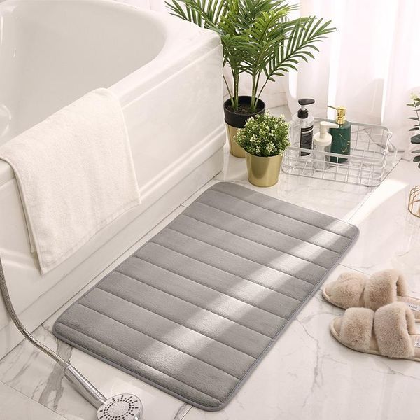 

bath mats home mat coral fleece bathroom carpet water absorption non-slip memory foam absorbent washable rug toilet floor