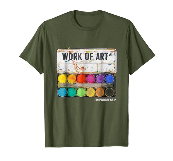 

work of art in progress paint palette tee tshirt, White;black