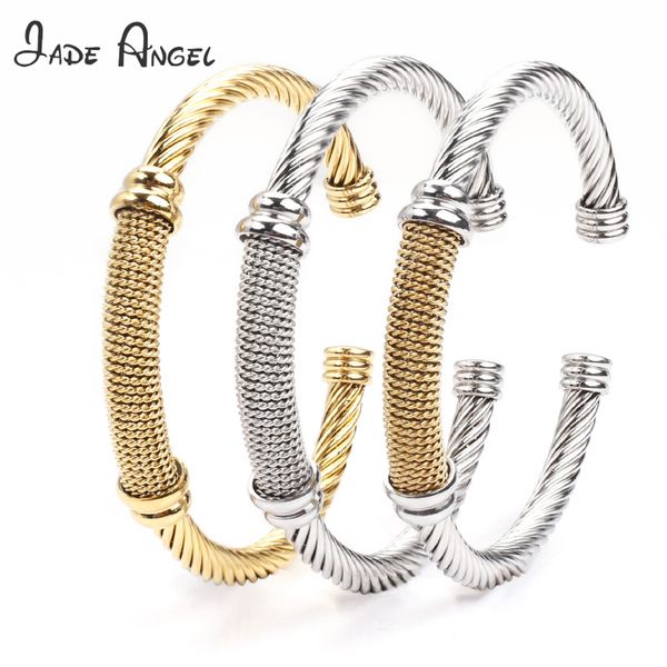 

cable rope open bracelet stainless steel rope c type adjustment bracelet wholesale, Black