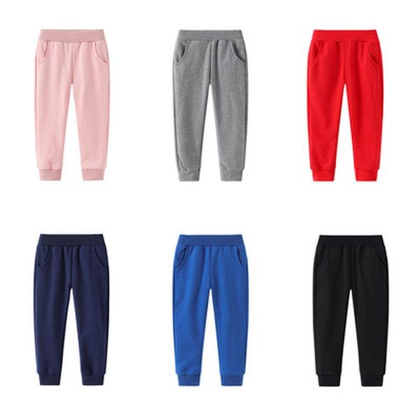 

trousers kids pants autumn sweatpants infant boys cotton sport girls fall clothes children fashion pure color crl041, Blue