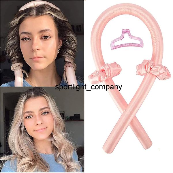 

2022 heatless curling rod headband lazy curler silk curling ribbon heatless hair curling ribbon make hair curly, Slivery;white