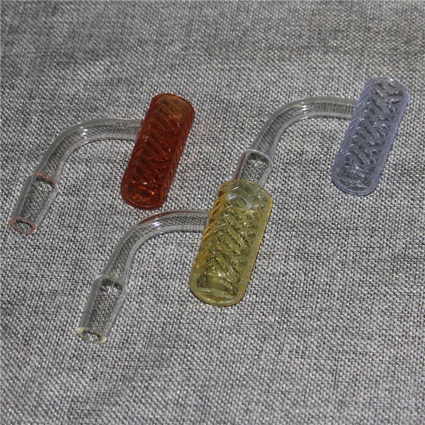 Banger de quartzo colorido com profundo teste padrão de moda de forma de moda fumar pregos claro 14mm articulação masculina para plataformas de vidro de vidro tubos bongos
