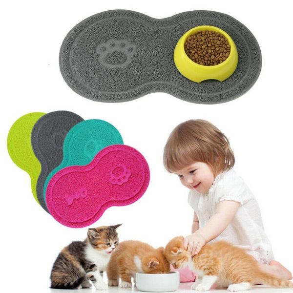 

pet dog cat litter mat feeding puppy kitty dish bowl placemat tray tidy easy cleaning non-slip supplies beds & furniture