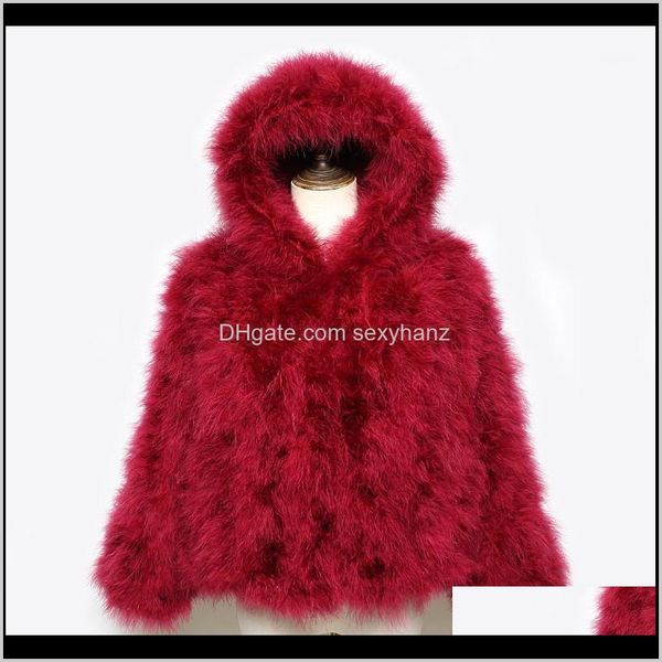 

womens faux est lady encryption double hooded jacket coat women warm 100natural genuine ostrich fur jackets1 jmsq6 gtc6b, Black