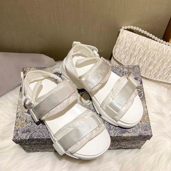 

luxurys designers women d sandals velcro quilted summer shoes mule heel flap brand slipper men shoe 2021 genuine leather sandal 35-40, Black