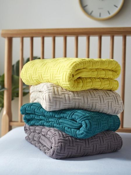 

blankets nordic american style el bed end office sofa knitting wool blanket