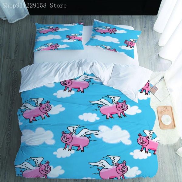 

bedding sets 3d printed set cartoons bedclothes duvet cover with pillowcase cartoon animals child quilt