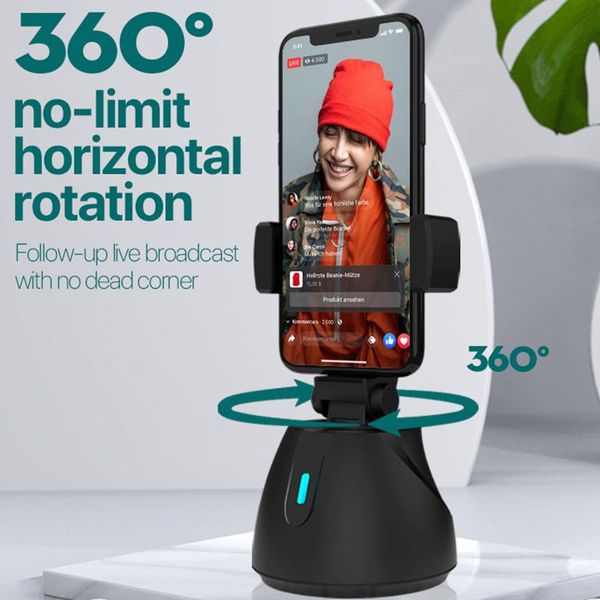 

selfie stick camera 360 smartphone auto tracking smart shooting phone holder degree rotation vlog mount monopods