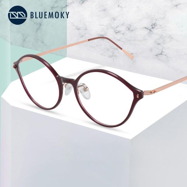 

fashion sunglasses frames bluemoky titanium optical glasses frame women myopia prescription eyeglasses men clear lens flexible retro oval ey, Black