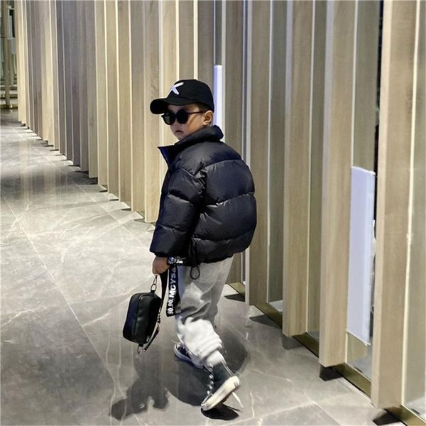 

down coat 2021 winter jacket for boys plus velvet warm cotton outerwear 1-12 years kids teenage parka, Blue;gray