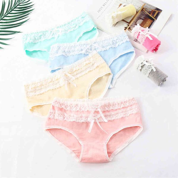 

underwear cotton lace low waist briefs lovely girl's trouser head, Black;pink