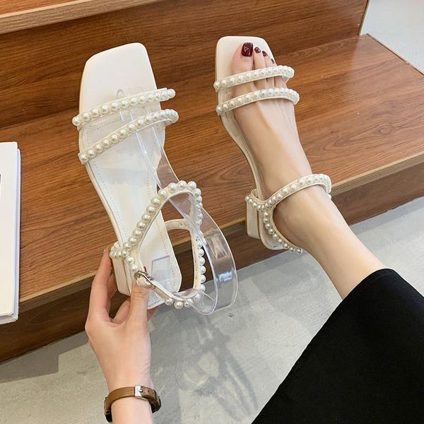 

fashion womens shoes 2021 beige heeled sandals open toe med buckle strap luxury black block comfort girls clear high peep su