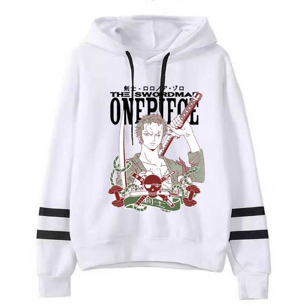 

one piece anime hoodie long sleeve casual loose print hip hop cloth p0811, Black