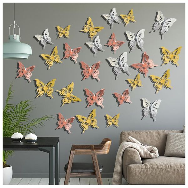 

wall stickers 3d hollow butterfly home decor cardboard
