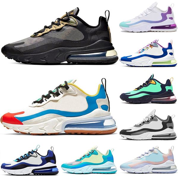 

270 react running shoes men women metalic gold unc oracle aqua bright violet easter cream blue optical unc dusk purple sneakers outdoor spor