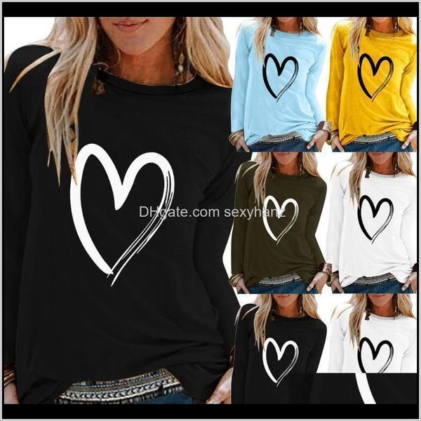 

womens spring autumn summertshirt casual print shirts oneck sleeve loose tshirt 3xl basic european love heart clothing1 m54 hqskm, White