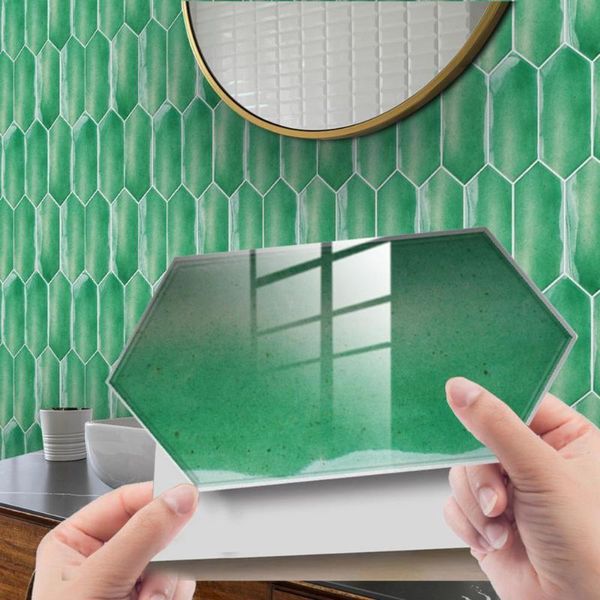 

wall stickers 12pcs practical tile sticker easy installation pvc self-adhesive strong stickness wear-resistant floor decal for daily use