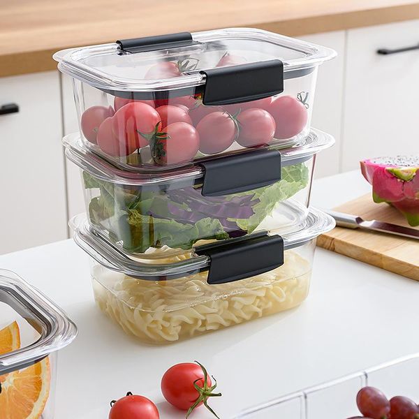

storage bottles & jars 2pcs pet microwave lunch box sealed leak-proof refrigerator fruit vegetable preservation 920ml