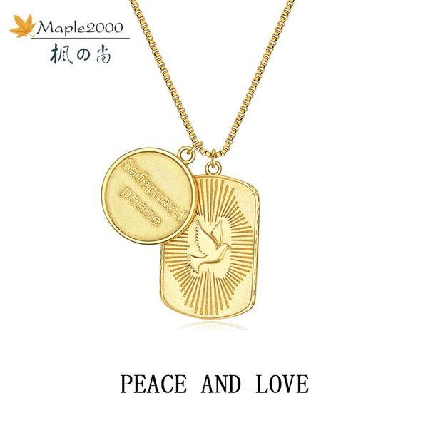 

pendant necklaces peace dove necklace personality letter animal type nameplate fashion high jewelry gift accessories, Silver