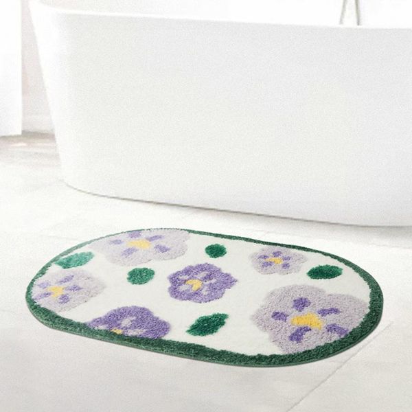 

carpets fluffy roses bathmat soft oval bathroom rug bath tub side anti slip carpet function entrance foot pad floor mat home decor