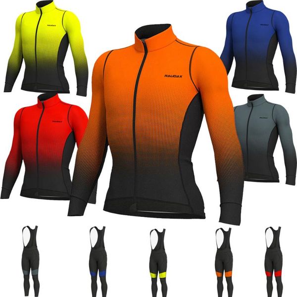 

racing sets aleful winter long pro thermal fleece cycling jersey set bicycle maillot clothing uniform men ciclismo riding clothes suit, Black;blue