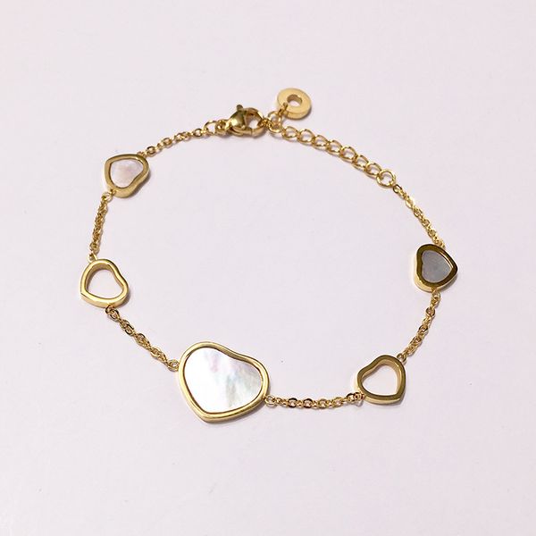 

316l stainless steel yellow rose white gold plated white mother of pearl bracelets for women new arrival selling luxury fashion jewelry, Golden;silver