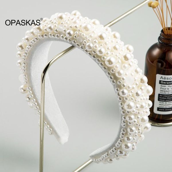 

hair clips & barrettes fashion luxurious full faux pearl band female wide edge sponge retro thickening baroque style decoration pt, Golden;silver