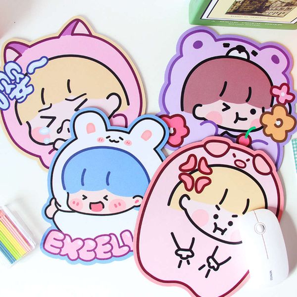 

huamo produces cute cartoon head cover girl's character expression pack mouse pad lapoffice student