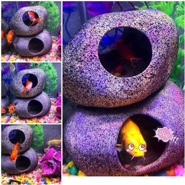 

decorations stackable aquarium decoration rock caves hideaway for shrimp cichlid hiding breeding spawning territorial fish