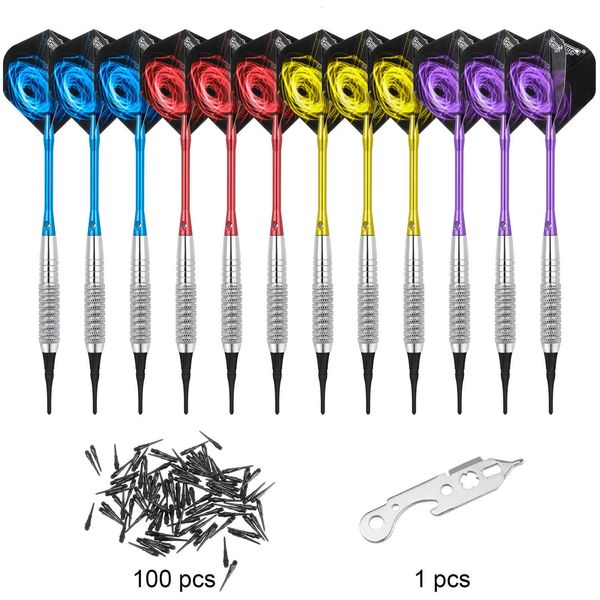

darts cyeelife soft 12 pieces, four-color aluminum rod, fall resistance + 100pcs