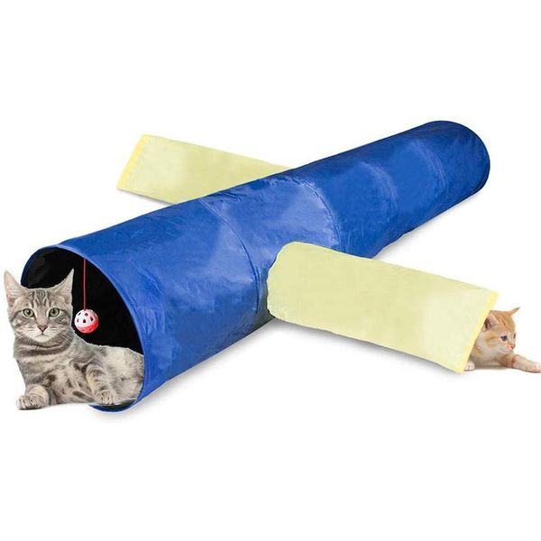 

cat toys big tunnel bed 4 holes collapsible pet toy indoor and outdoor
