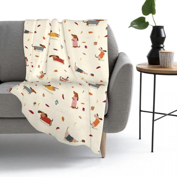 

blankets dachshunds in sweaters pattern throw blanket fleece tv sofa flannel cozy bedding on home travel