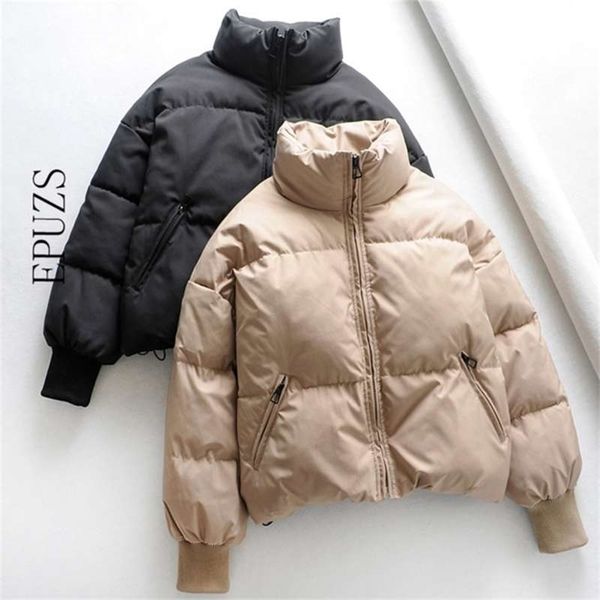 

womens winter coats womans cotton pdded parkas female overcoat coat warm oversized down jacket 210927, Black