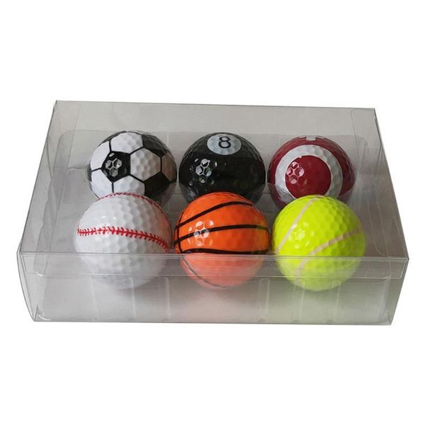 

golf balls 6pcs/box colorful sports indoor outdoor game practice training golfer gift