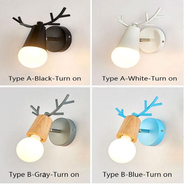

wall lamp nordic style led simple bedroom bedside modern aisle corridor background light 7 colors creative sconce