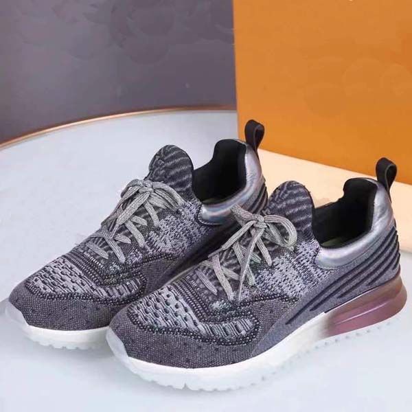 

mens womens casual shoes fashion platform lace-up high density elastic knitting color matching lovers sneakers size 35-46 with box, Black