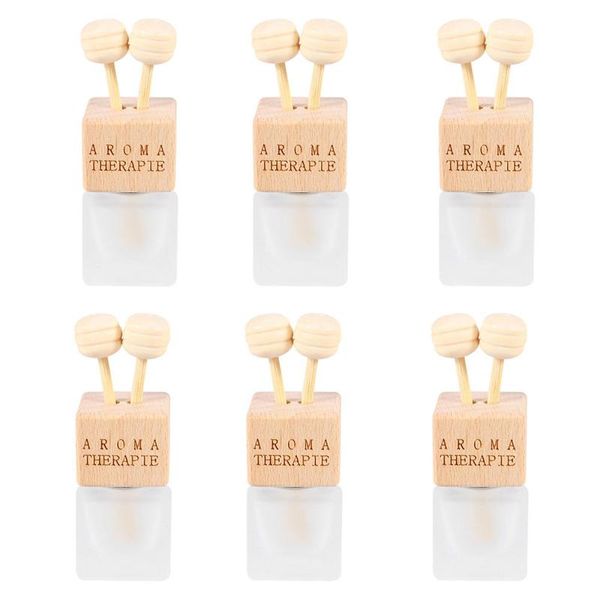 

car air freshener 6pcs vent essential oil diffuser wooden lid rotatable perfume container