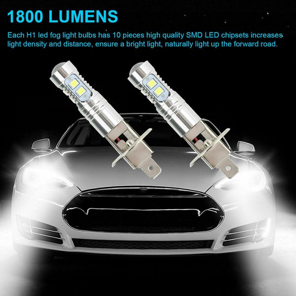 

h1 220w led headlight bulbs kit fog driving light 6000k super white