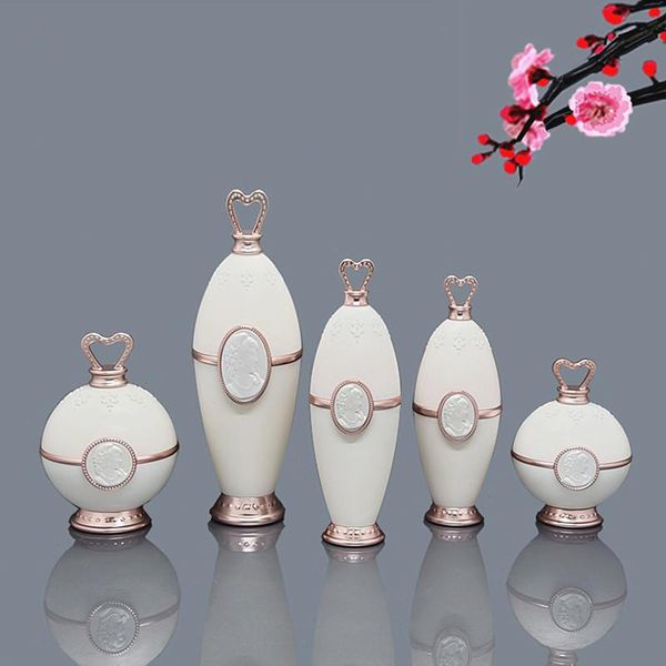 

storage bottles & jars 6pcs/pack gold/white acrylic eye/face cream jar 30/50/120ml diy luxury empty cosmetic lotion packing container sub bo