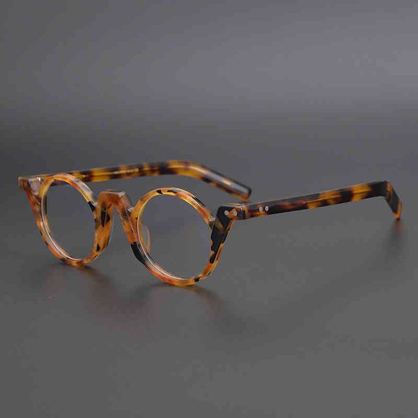 

2022 factory wholesale w cat ear limited japanese handmade plate spectacle frame hawksbill color high texture large face myopia, White;black