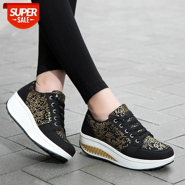 

wdhkun lace up women's casual shoes girl wedges platform breathable height increasing thick sole ladies work #pm0j