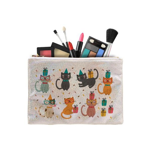 

storage bags customize fashion sublimation blank glitter makeup bag