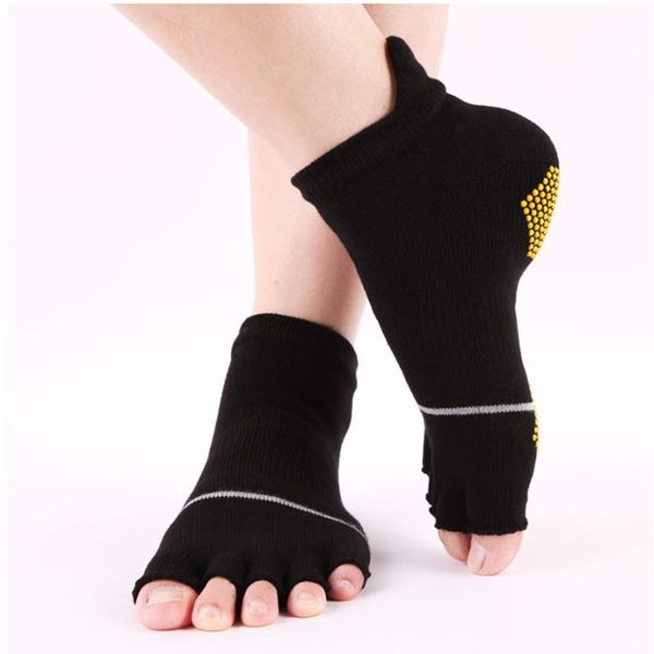 

sports socks 3 pairs black yoga men antislip good grip fitness five toe sport gym workout dance pilates sportswear
