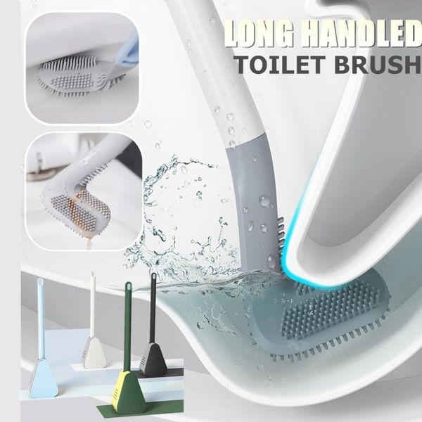 

bath accessory set golf toilet brush long handle bowl cleaning bathroom silicone cleaner with bendable deep
