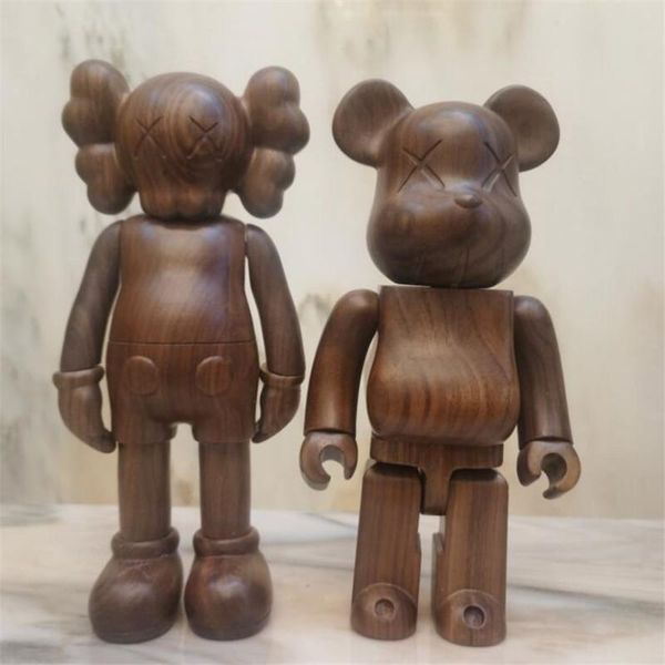 

new style 28cm 2.5kg the originalfake and bearbrick the walnut solid wood companion figure with original box action figure model dec