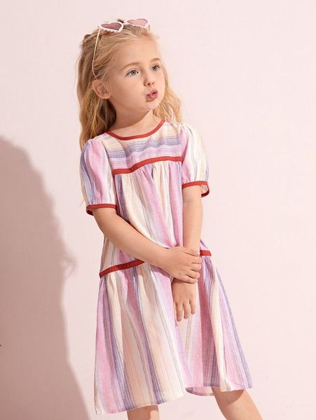 

toddler girls colorblock smock dress she, Red;yellow