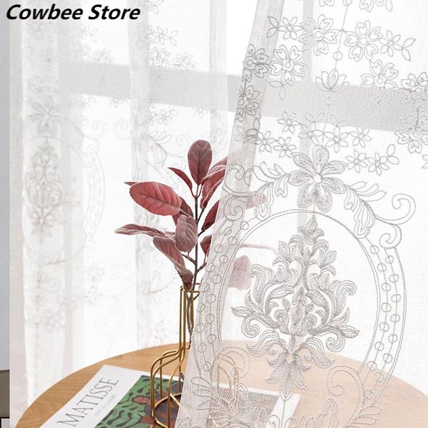 

curtain & drapes white luxury embroidery screen sheer curtains for living room bedroom windows european tulle voile door